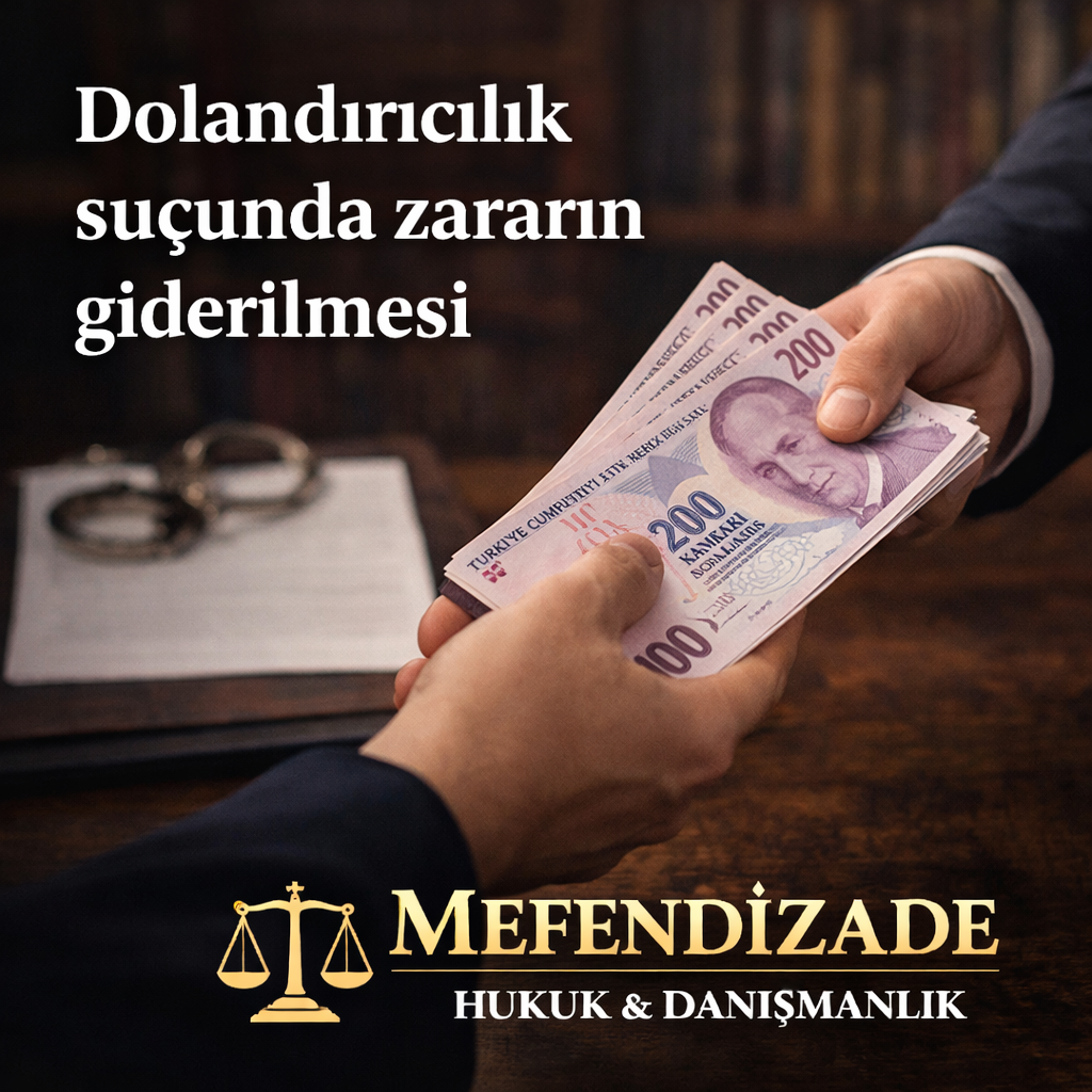 Dolandırıcılık suçunda zararın giderilmesi