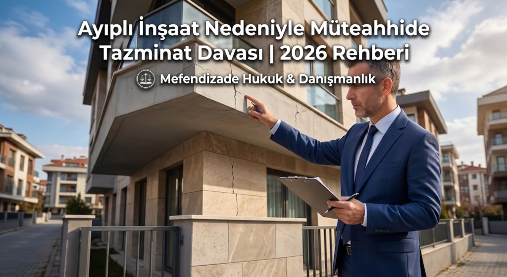 Ayıplı inşaat, müteahhidin kusuru ve ayıplı mal davası süreçleri hakkında bilgi alın. Müteahhide tazminat davası, iskan sonrası sorumluluk ve haklar.