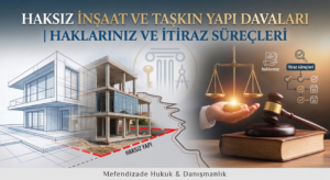 Haksız inşaat ve taşkın yapı durumlarında mülkiyet haklarınızı koruyun! Haksız inşaat davası ve taşkın yapı davası süreçleri, yıkım şartları ve tazminat hakları hakkında uzman rehber. İstanbul barosu bünyesinde tecrübeli bir gayrimenkul avukatı ile sınır ihlallerine karşı profesyonel hukuki destek alın.