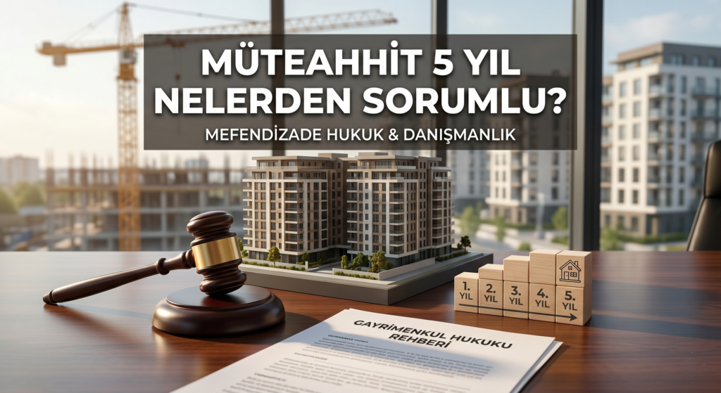 Müteahhit 5 yıl nelerden sorumlu, müteahhitin sorumluluğu hakkında inşaat ve gayrimenkul hukuku alanında uzman inşaat ve gayrimenkul avukatına danışın.
