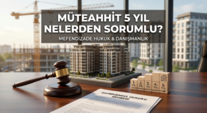 Müteahhit 5 yıl nelerden sorumlu, müteahhitin sorumluluğu hakkında inşaat ve gayrimenkul hukuku alanında uzman inşaat ve gayrimenkul avukatına danışın.