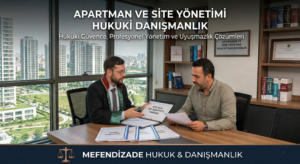 Mefendizade Hukuk ve Danışmanlık ofisinde müvekkiline apartman ve site yönetimi hukuki danışmanlık hizmeti