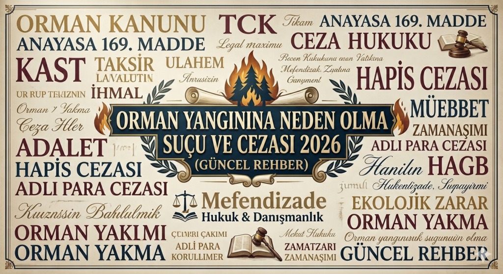 orman yangınına neden olma suçu ve orman yangınına neden olma suçu cezası hakkında bilgi edinin.