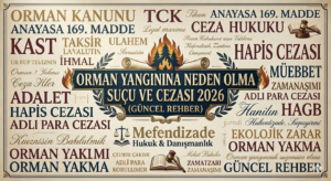 orman yangınına neden olma suçu ve orman yangınına neden olma suçu cezası hakkında bilgi edinin.
