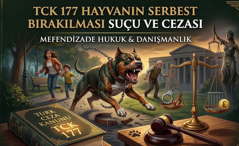 TCK 177 Hayvanın setbest bırakılması, hayvana tasma takılmaması ve birisini ısırması durumunda hukuki ve cezai sorumluluğu hakkında bilgi edinin.