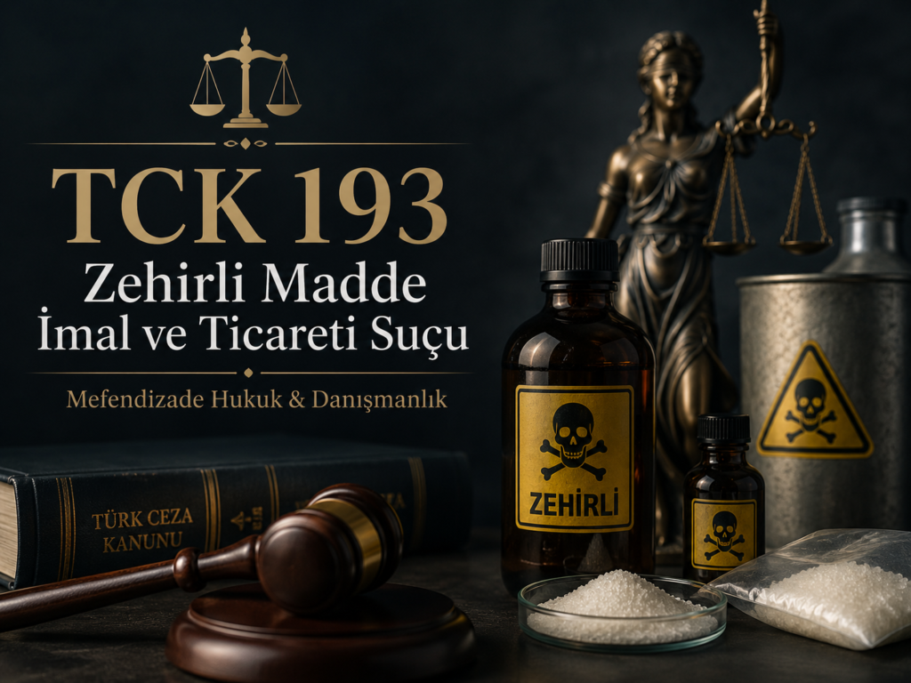 TCK 193 zehirli madde imal ve ticareti suçu ve cezası hakkında bilgi edinin.